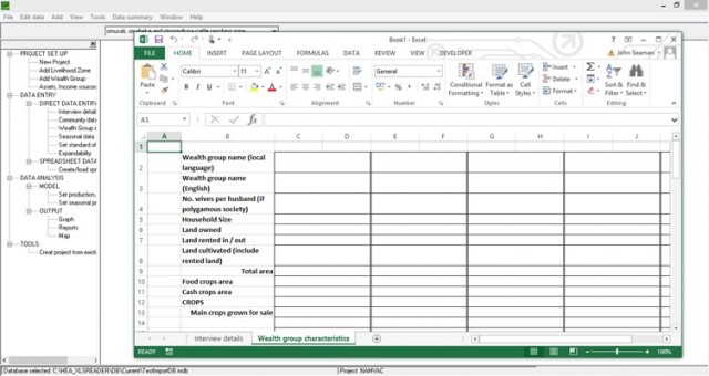 Household economy approach (HEA) software - data entry